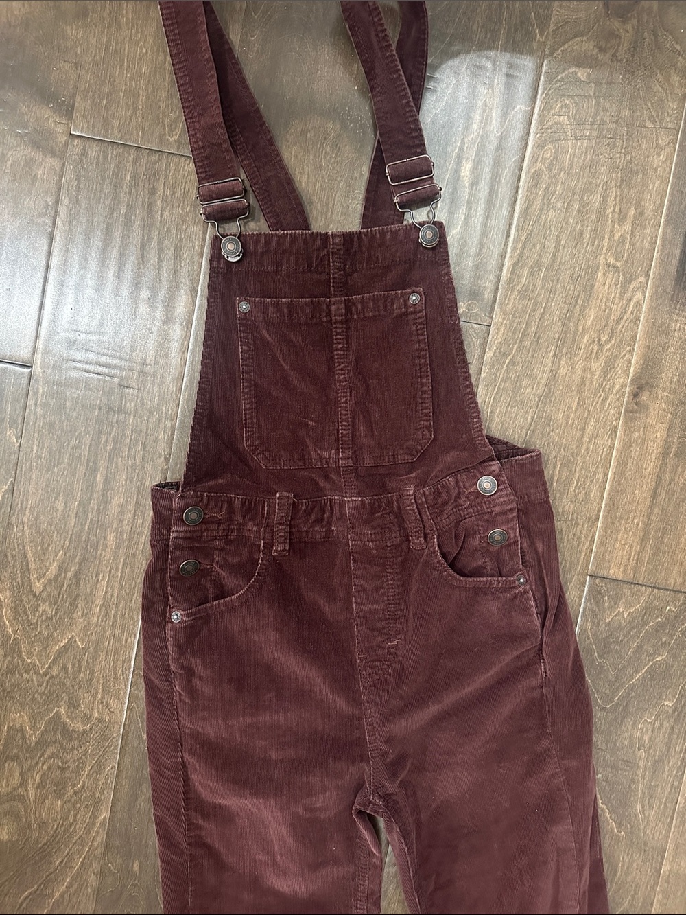 Free People Corduroy Overalls in Deep Burgundy size 24